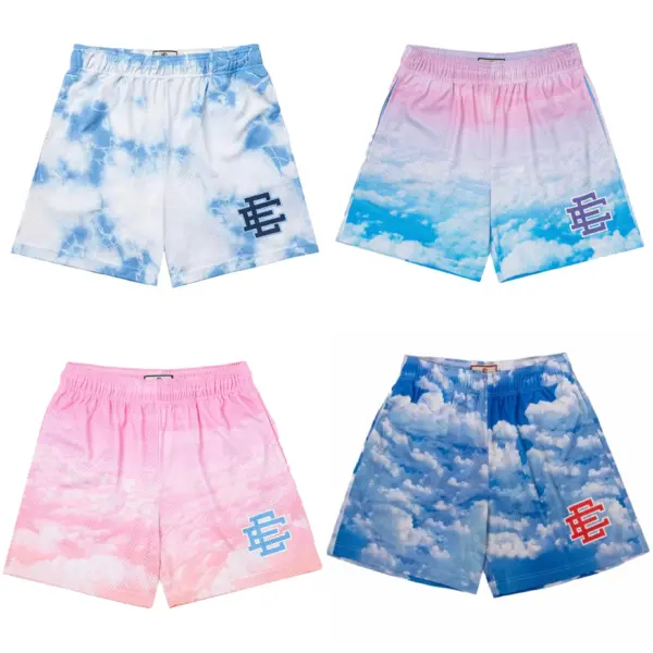 2024 New Summer Eric Emanuel EE Basic Mesh Short Classic Floral Printed Gym Shorts Men's Gym Basketball Sports Beach Shorts