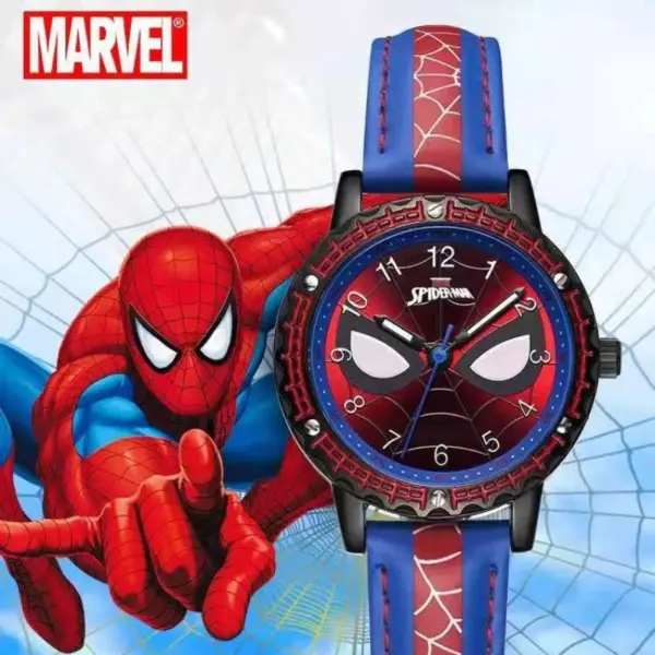 Disney Marvel Children Cartoon Watch Boy Primary School Student Clock Spiderman Quartz Watch Luminous Pointer Boy'S WristWatch