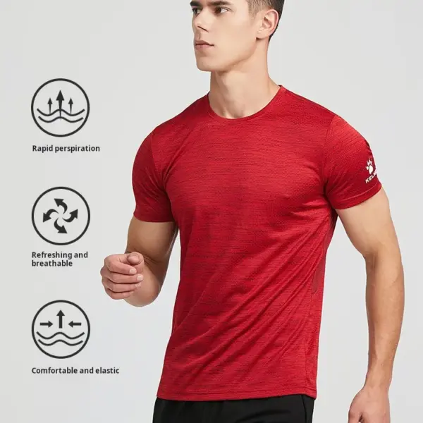 Kelme Men's Outdoor Running T-shirt Quick-drying Fitness Clothes Basketball Breathable Short-sleeved Football Sports Top