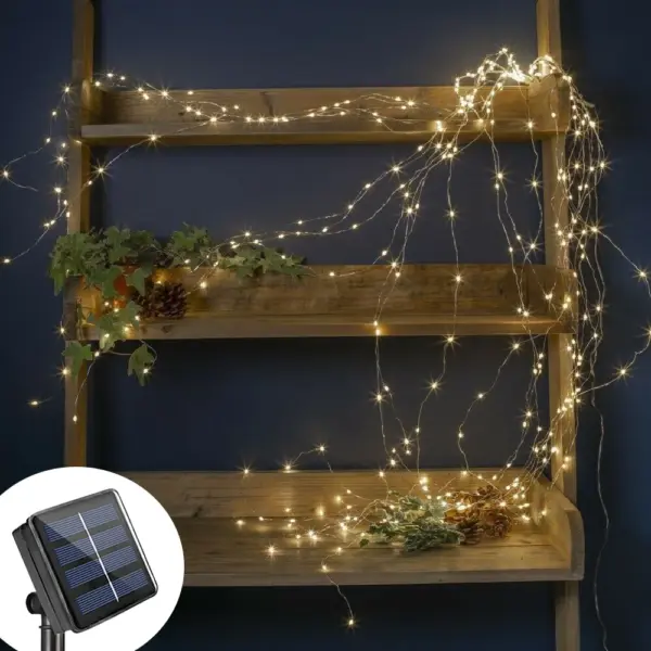 Solar Fairy String Light Outdoor With 8 Modes Multi Strand 600 LEDs Lamp Solar Powered Waterfall Lights Warm White Firefly Light