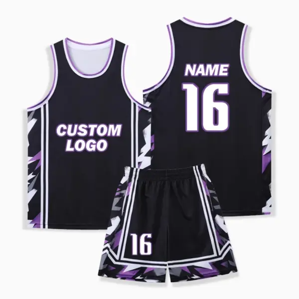 Custom Digital Print Basketball Jersey uniform design color black Polyester Mesh Youth Breathable Basketball Uniforms Mens 245
