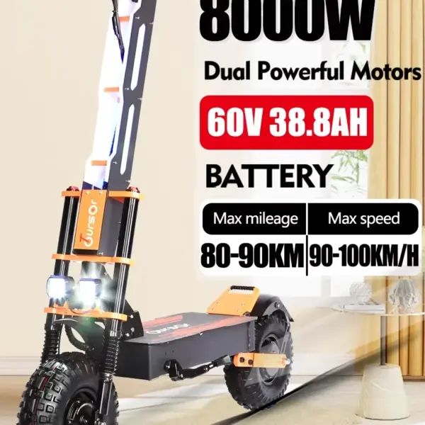 X8 PRO 8000W Dual Motor 60v Electric Scooter 14 Inch Big Off-Road Tyres Max Speed 95km/h Lcd Display Folding Scooter with Seat