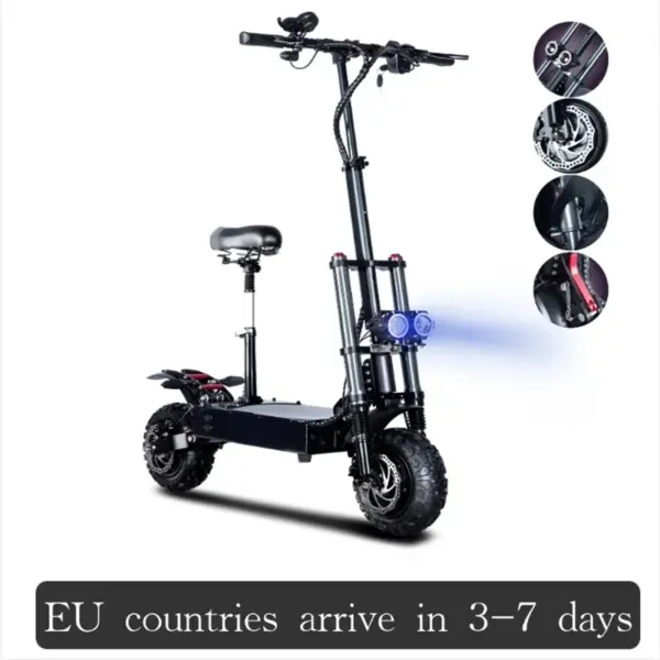 X10 Electric Scooter Off-road Scooter 11 Inch 60V 6000W Dual Motor 40Ah Electric Scooter Strong Power Large Battery