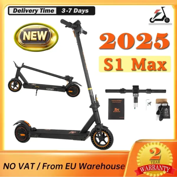 KuKirin S1 Max 350W 8 "Foldable Electric Scooter 36V 10.4Ah 25 km/h Max Speed 39km Range Front Electronic Brake Smart Display