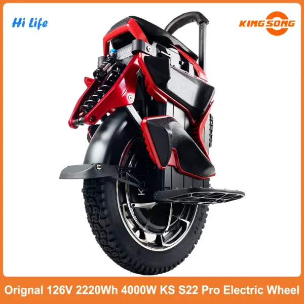 2025 Newest KingSong S22 Pro+ 126V 2220Wh 4000W Motor 70km/h Top Speed 20inch Off-road Tire Max Rang 200km S22 Electric Unicycle