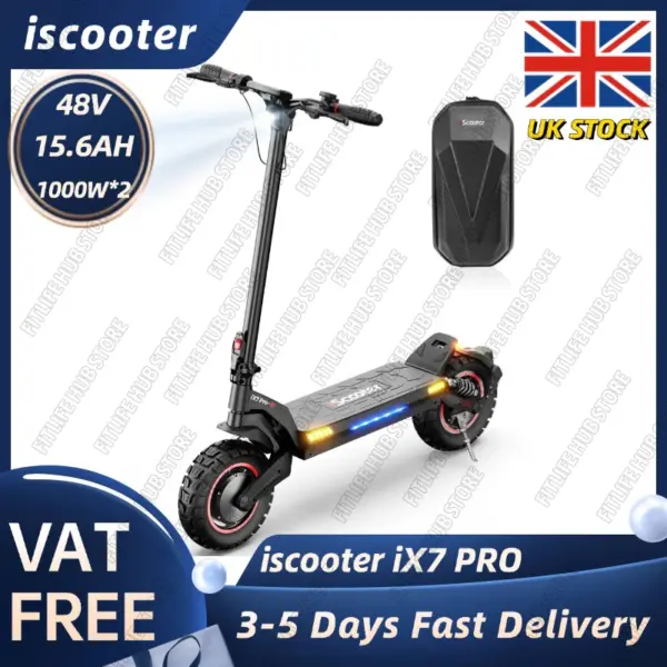iScooter iX7Pro Dual Drive Off-Road Electric Scooter Max Speed 60km/h 10 Inch Tire 2000W 17.5Ah 48V Foldable eScooter With App