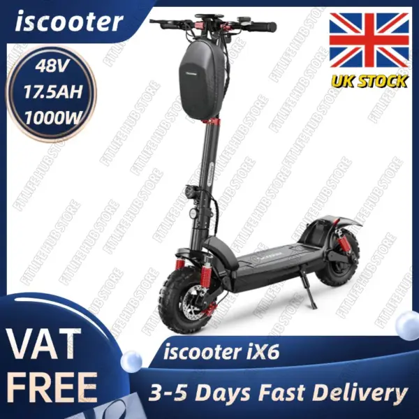Scooter iX6 Electric Scooter 1000W Powerful Electric Kick Scooter Anti-skid Off Road Pneumatic Tire 45km Range 45km/h eScooter