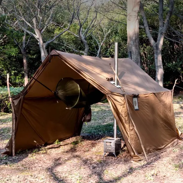 Hammock Hot Tent with Stove Jack, Spacious Versatile Wall Tent with Snow Skirt, 3000mm Waterproof with Zippered Tent Bag