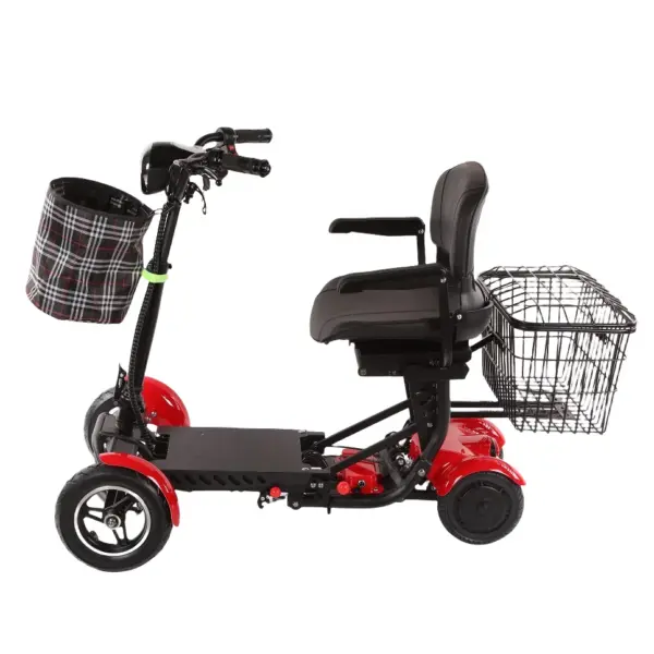 2025 High Quality Folding Four Wheel Cheap Mobility Disabled Adults Passenger Electric Moped Scooter with Pedals