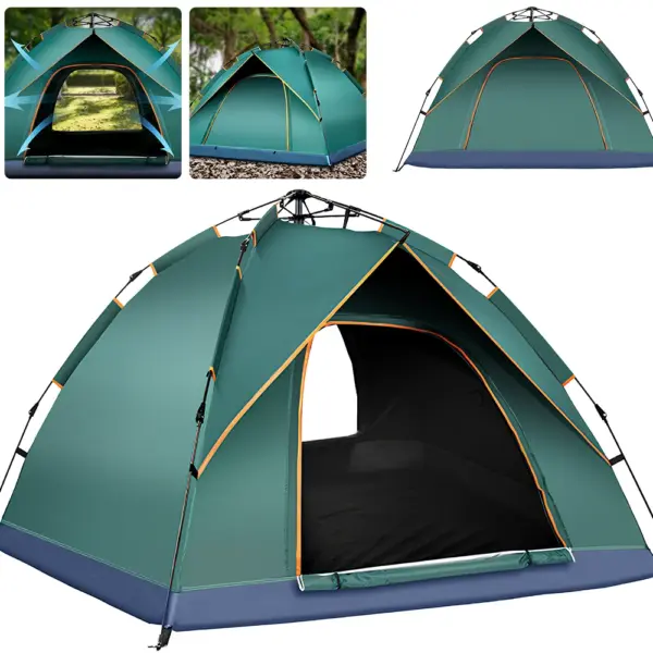 fully automatic double-layer tent, Waterproof Tent for Outdoor Camping Tent For Family Travel, Waterproof Windproof Capabilities
