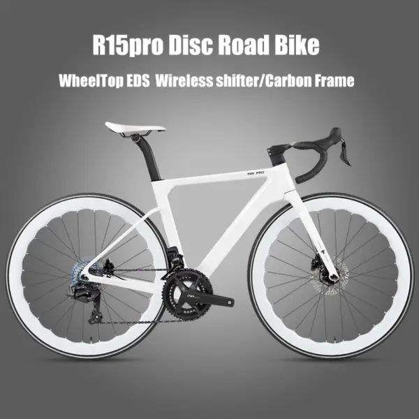 TWITTER 700X25C Carbon Road Bicycle Wireless Men's Hydraulic Disc Racing Bike With WheelTop EDS TX 24S Shifter 50mm Carbon Wheel