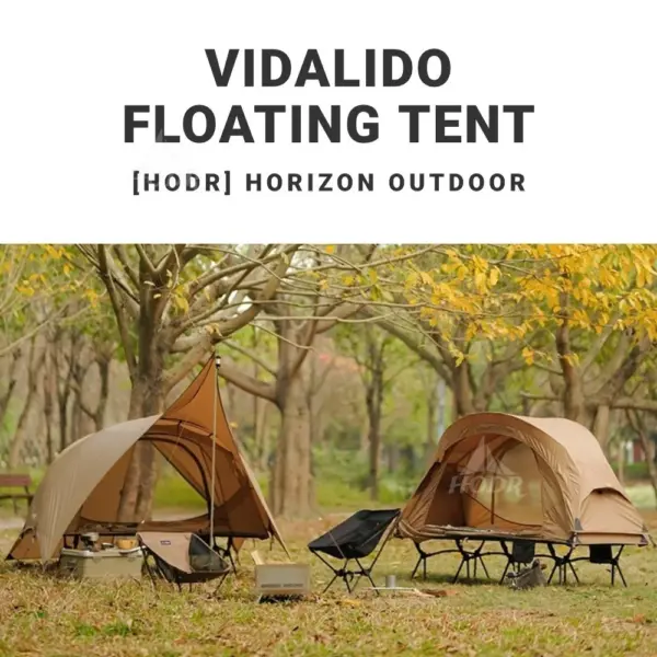 Vidalido Floating Island Tent Cot – Ultralight 1-Person Cot Tent Off-Ground Camping Tents with Mosquito Net & Waterproof Rainfly