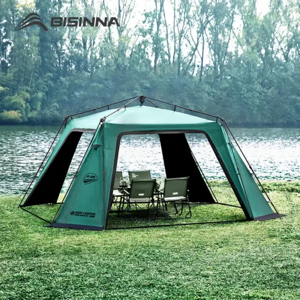 BISINNA 6-8 Persons One-touch Dome Tent Vinyl Coated Canopy Waterpoof Sunshade Shelter for Family Camping Travel Outdoors