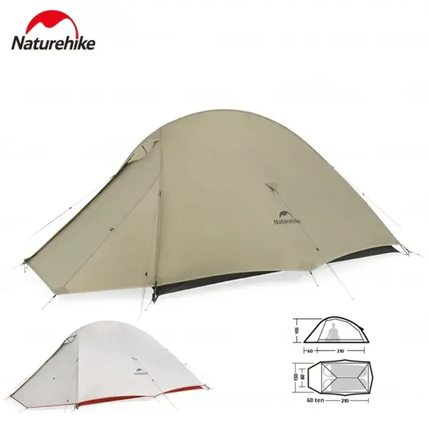 Naturehike Cloud Up PRO Camping Tent 1/2 People 20D Nylon 3 Season Ultralight Portable Tent Outdoor Travel Hiking Riding Tent