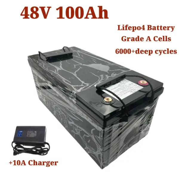 KF-lithium 48v 100AH lifepo4 battery with BMS 5kw 7kw for tricycle golf cart inverter Solar energy storage scooter + 10A charger