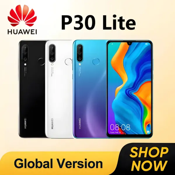 Huawei P30 Lite Global Unlocked Smartphone Android,6.15 inch,128GB ROM,24MP+32MP,Google Play Store, Mobile phone,Unlocked