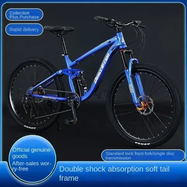 ZHIO Soft Tail Double Damping Lock Single Disc Double Oil Brake Mountain Cross-country Variable Speed Male And Female Bicycle