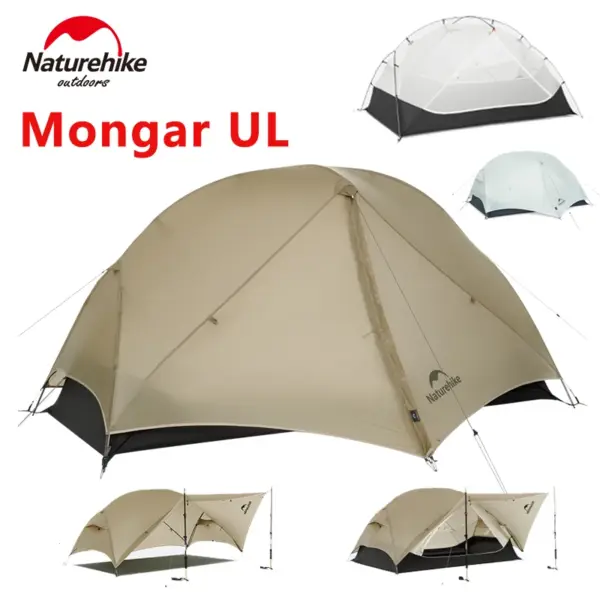 Naturehike Mongar UL Tent 1-2 Person Ultralight 15D Nylon Rainproof Double Layer Camping Outdoor Hiking Backpacking Cycling Tent