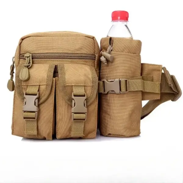 ​​Men's Nylon Waist Pack for Hiking Camping - Lightweight Water Bottle & Phone Pouch, Outdoor Sports Belt Bag