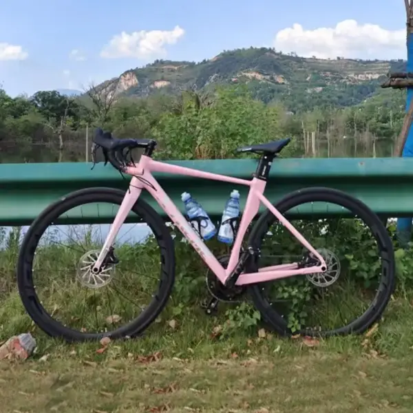 Racing Road Bike Road Bicycle Oil Disc Brake Aluminum Alloy Frame Carbon Fork 18 Speed Speed Frame 700Cx28C Racing Bike Wheelset