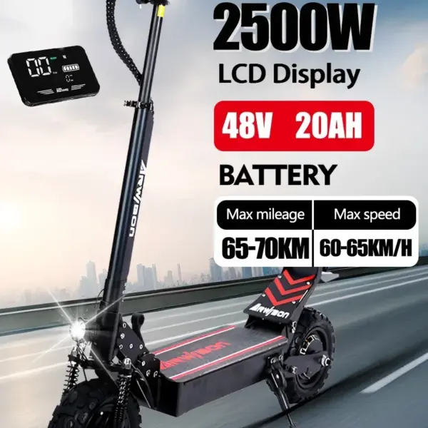 EU New 2500W 48V 20AH Electric Scooter Max Speed 50-65km/h Max Range 60km 11 inch off-road tyre lcd display foldable Escooter