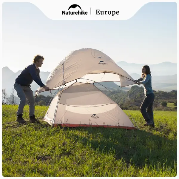 Naturehike Outdoor Upgrade Cloud Up 2 3 Person Tent 20D Nylon Silicone Double Layer Aluminum Pole Ultralight Camping Hiking Tent