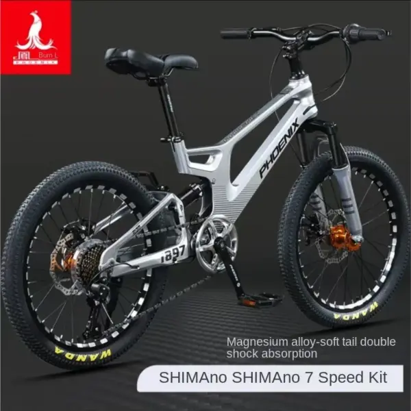ZHIO Mountain Bike Student Shift Magnesium Alloy Mountain Bike Disc Brake Soft Tail Shock Absorption Shock Absorption Bicycle