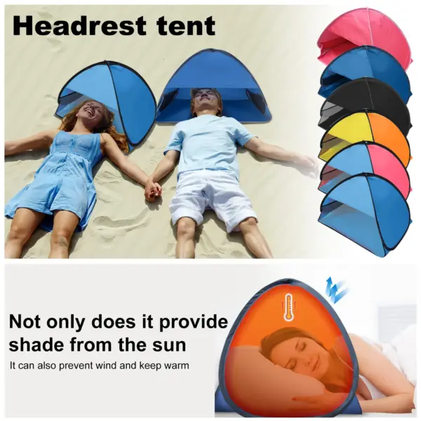 Portable Outdoor Camp Sunshade Tent Beach Headrest Sunshade Tent Personal Face Protection Tent Sunshade Sunbathing Camping Tent