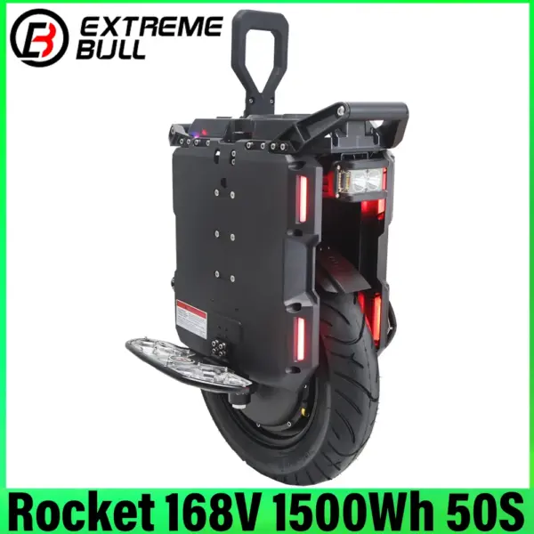 EXTREME BULL Rocket 168V 1500Wh 50S Battery 2000W C40 HT Motor 15inch Tire 70~100km Range Suspension 100mm Electric unicycle