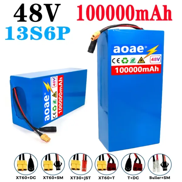 100%New Original 48v 13S6P 100000mAh Motorized Scooter Batteries Built in 50A BMS Air transportation delivery takes 15-20 days