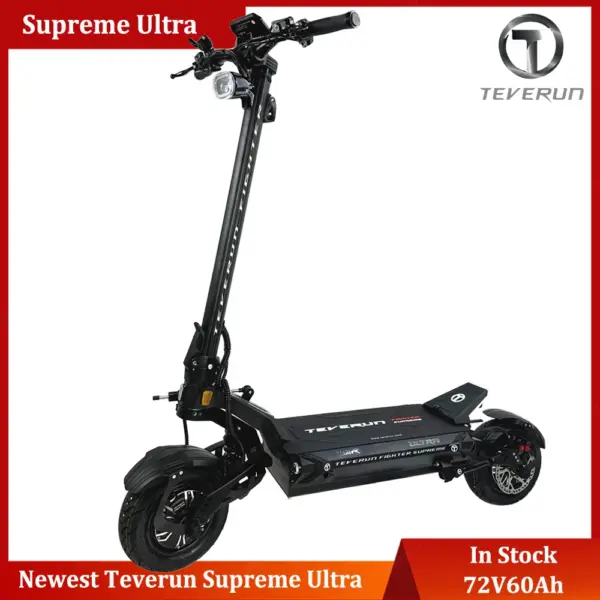 2025 Teverun Fighter Supreme Ultra 72V 60Ah 2*2000W SK Battery Dual Motor 8000W Top Speed 105km/h 11inch Tubeless Tire Scooter
