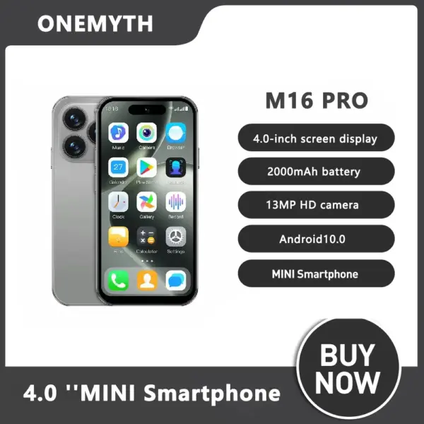 ONEMYTH M16 Pro 4.0" Mini Smartphone Dynamic Shining 2GB RAM 16GB ROM Android10.0 Face Recognition Unlock 2000mAh 3G Phone