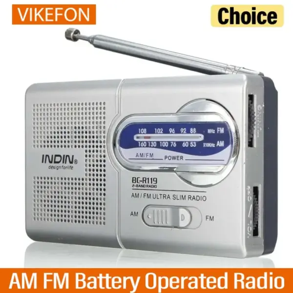 BC-R119 Radio AM FM Battery Operated Portable Radio Best Reception Longest Lasting For Emergency Hurricane Running Walking Home