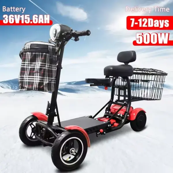 Eu New Escooter Scooter Long Range Mini 4 Wheel Folding Chinese Electric Luggage Electric Mobility Scooter for Seniors Disabled