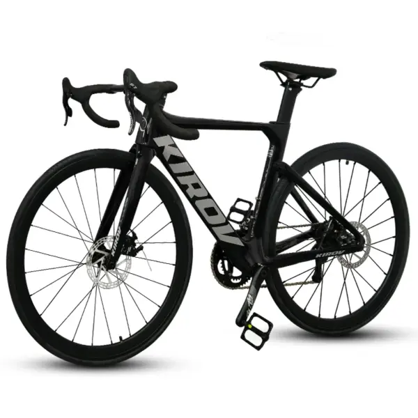 Black Carbon Fiber Road Bicycle Variable-Speed Internal Cable Hand-Crank Integrated Competition Bike le for adults