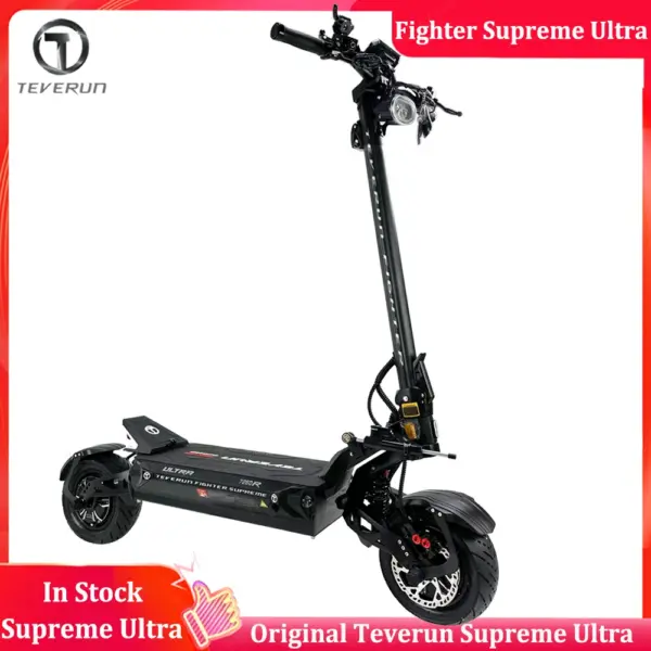 Original Teverun Fighter Supreme Ultra 72V 60Ah Battery New 4inch TFT Display Top Speed 105km/h Teverun Electric Scooter