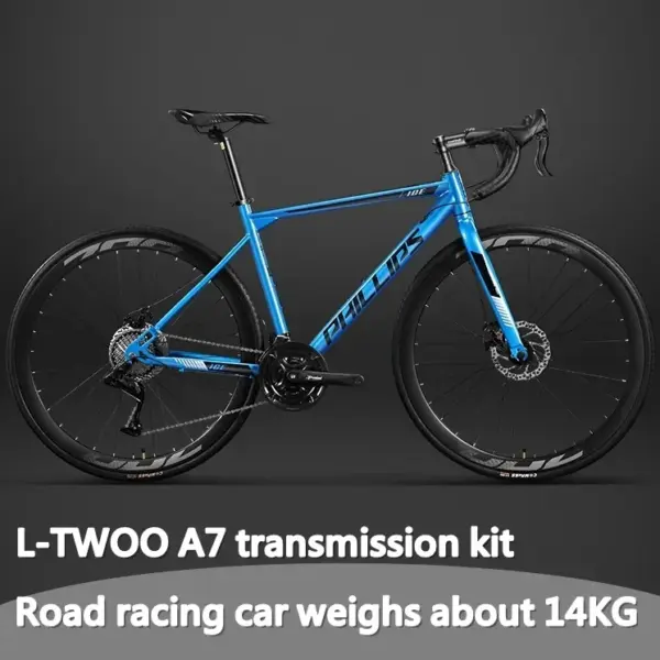 700C lightweight carbon steel road bicycle dual disc brake Road Racing bicicleta L-TWOO transmission kit 30 speed gravel bike