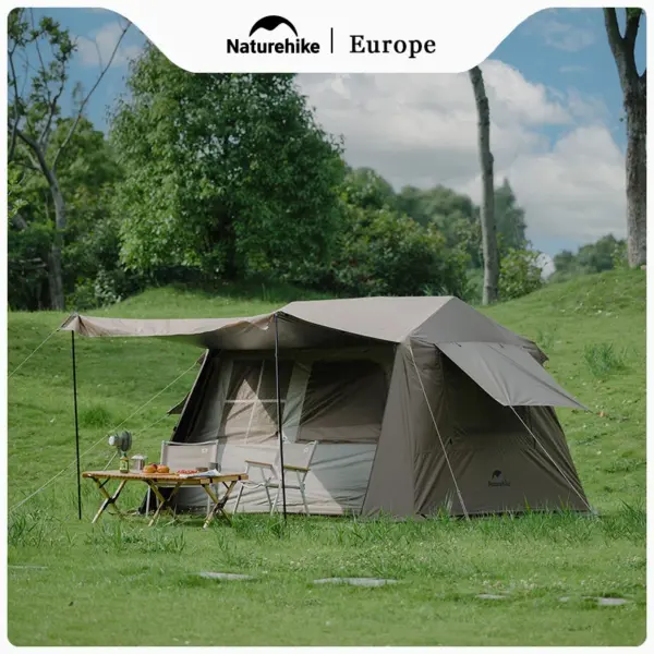 Naturehike Village 6.0 Automatic Tent Camping One Touch Tent 4-8 People 150D Titanium Black Glue Outdoor Waterproof Double Layer