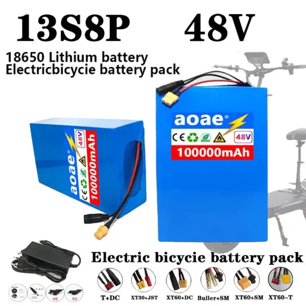 100%New Original 48V 100Ah 13s8p Lithium Battery Pack 48v 100000mAh 2000W Citycoco Motorized Scooter Batteries Built in 50A BMS
