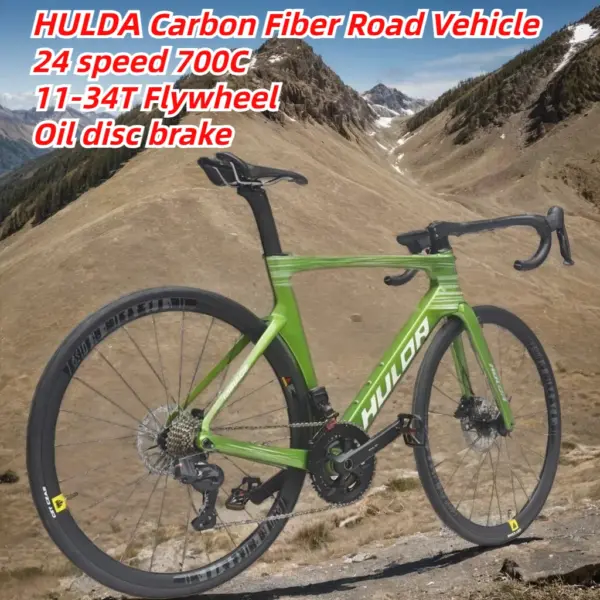 HULDA Phantom 24 Speed ​​Wheel Peak Electronic Speed ​​Oil Disc Brake Carbon Fiber Road Bike Adult Bicycle Racing 700C MTB bike