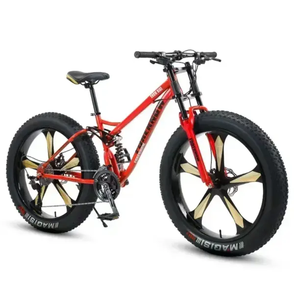 Snow Bike 24/26 Inch 21/24/27/30 Speed Five Blade Wheel Mountain Bicycle 4.0 Fat Tires Hanging Disc Brake Beach Off Road