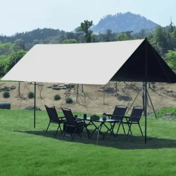Canopy tent outdoor camping sunscreen black rubber canopy portable thick silver glue camping shade rain tent