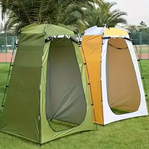 1pc 120x120x190cm New Camping Shower Tent with Portable Toilet and Changing Room Outdoor Shower Shelter for Hiking and Adventure