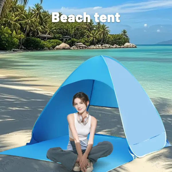 2-3 person beach hut tent sunshade portable pop-up beach tent outdoor beach hut carpa para playa, suitable for various climates