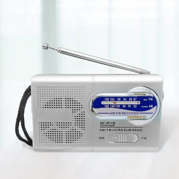 Mini Vintage Radio Battery Powered Portable Radio Telescopic Antenna Small Radio for Indoor Outdoor Gifts for Seniors Elderly