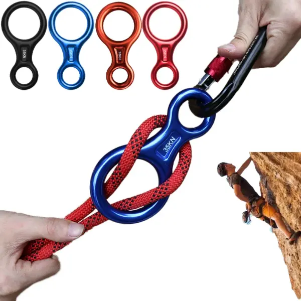 35 KN 8 Small Climbing Descender Rappel Rings,for Climbing Rappelling Rescue Rigging Heavy Duty Outdoor Aerial Rope Gear