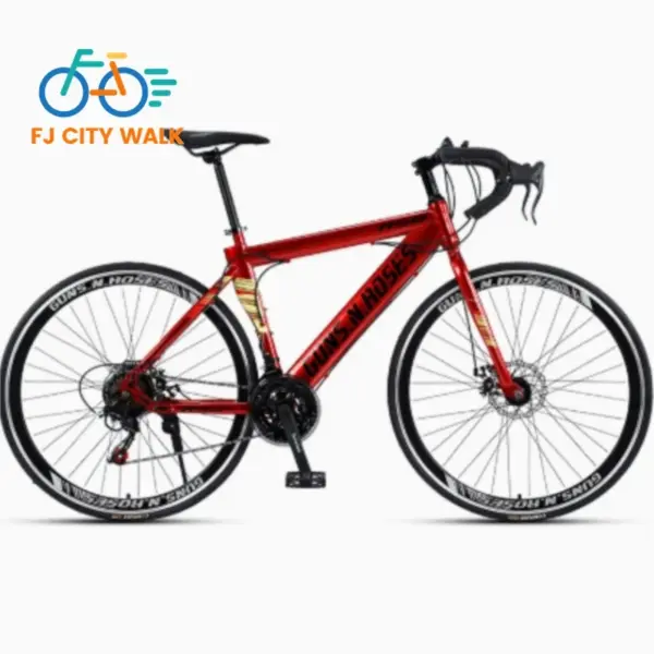 FJ Carbon Steel Lightweight And Flexible Road Bike Men's Competition Entry Variable Speed Bike Sports Car Curved Handle Bike New