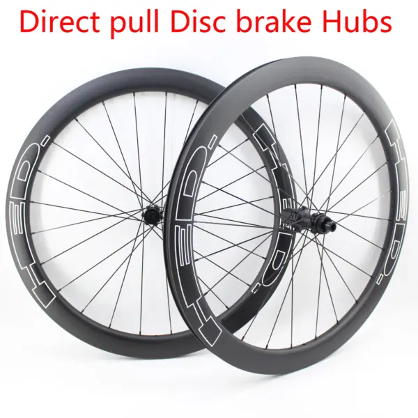 New 700C Road Bike Matt UD Full Carbon Bicycle Direct pull Thru Axle Disc brake wheelset carbon tubular clincher tubeless rims