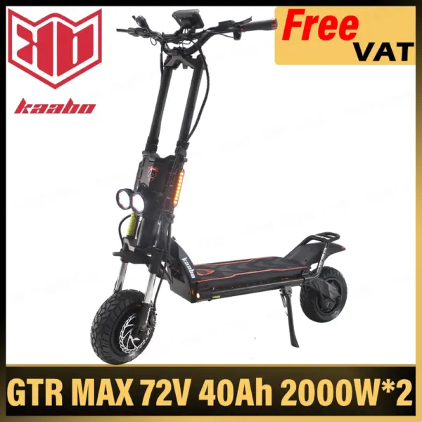 2025 Newest KAABO Wolf King GTR Max 72V 40Ah Battery 2000W*2 Motor Central Display 12inch Vacuum CST Tire Electric Scooter