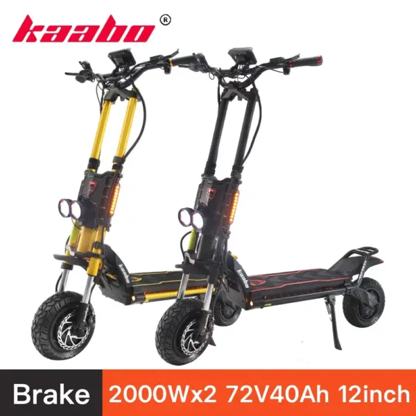 [GTR MAX] KAABO Wolf King GTR MAX Electric Scooter 2000Wx2 72V 40Ah Central Display Hydraulic brake 12inch